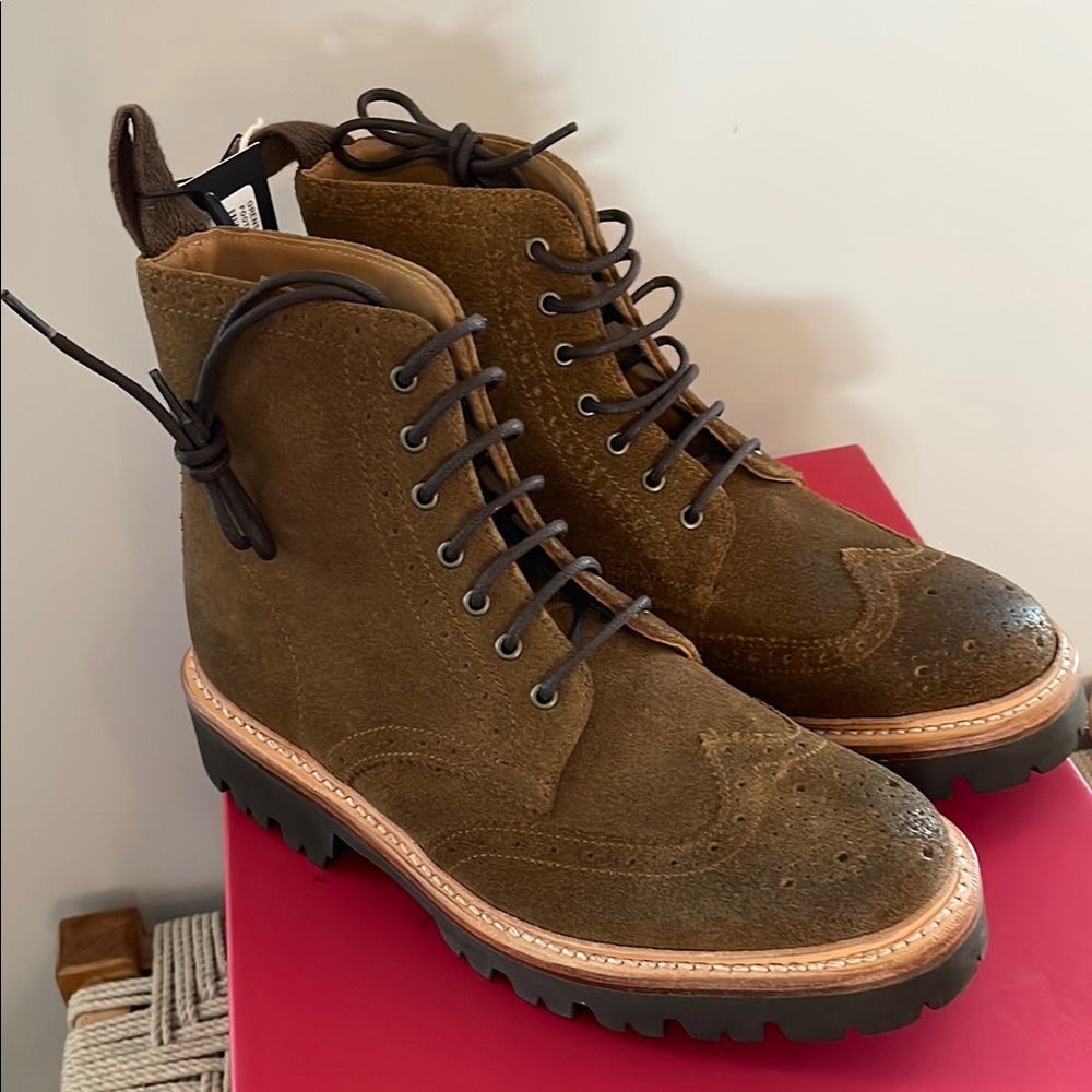 Grenson Anthropologie Emmaline Snuff Brown Lace Up‎ Boot Suede UK 4/US 6.5